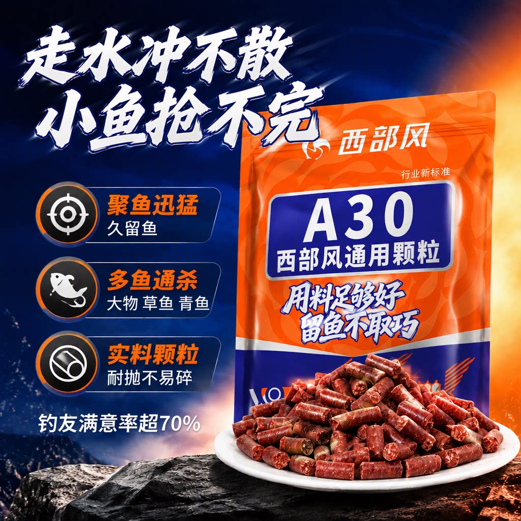 西部风A30大颗粒打窝料湖库野钓走水耐冲缓释大物草鳊鲢青鱼饵料