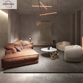 简沙发角极现代异形式 清布艺沙发意客厅洋大转