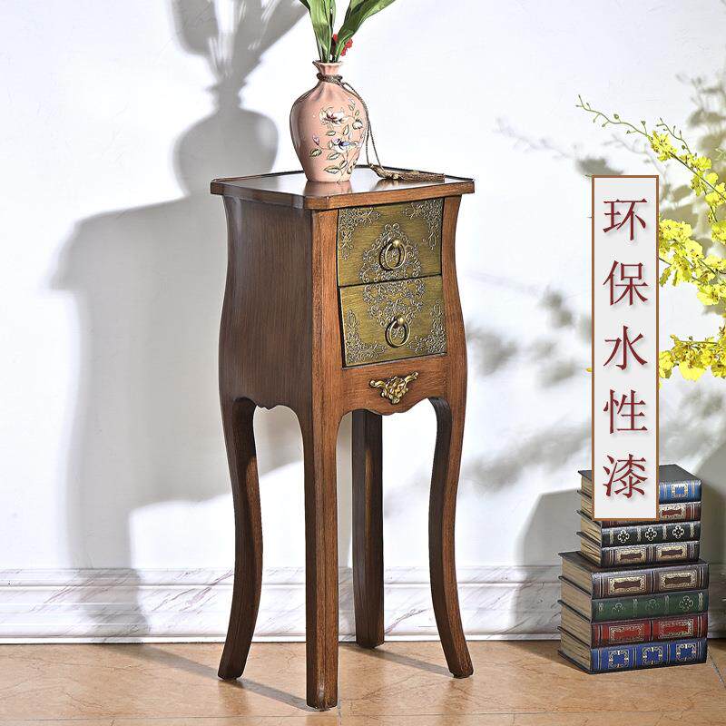 美式边几客厅实木小角几欧式沙发边几床头柜电视边柜方形茶几复古