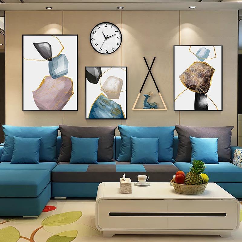 浩隆北欧装饰画组合框客厅壁画新中式支架挂画现代简约卧室油画