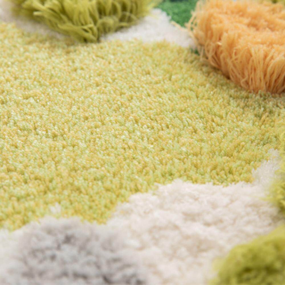 卧YSH室地毯异形苔藓垫森立系体长毛客厅地垫装台饰多色立体簇绒