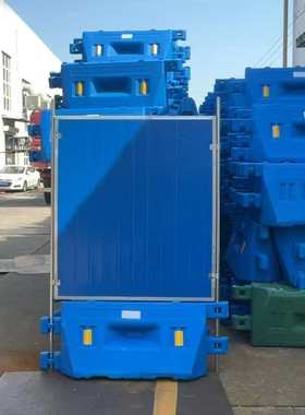 可移动围挡水马组合蓝色加强防撞注水隔离墩架空线入地施工围挡