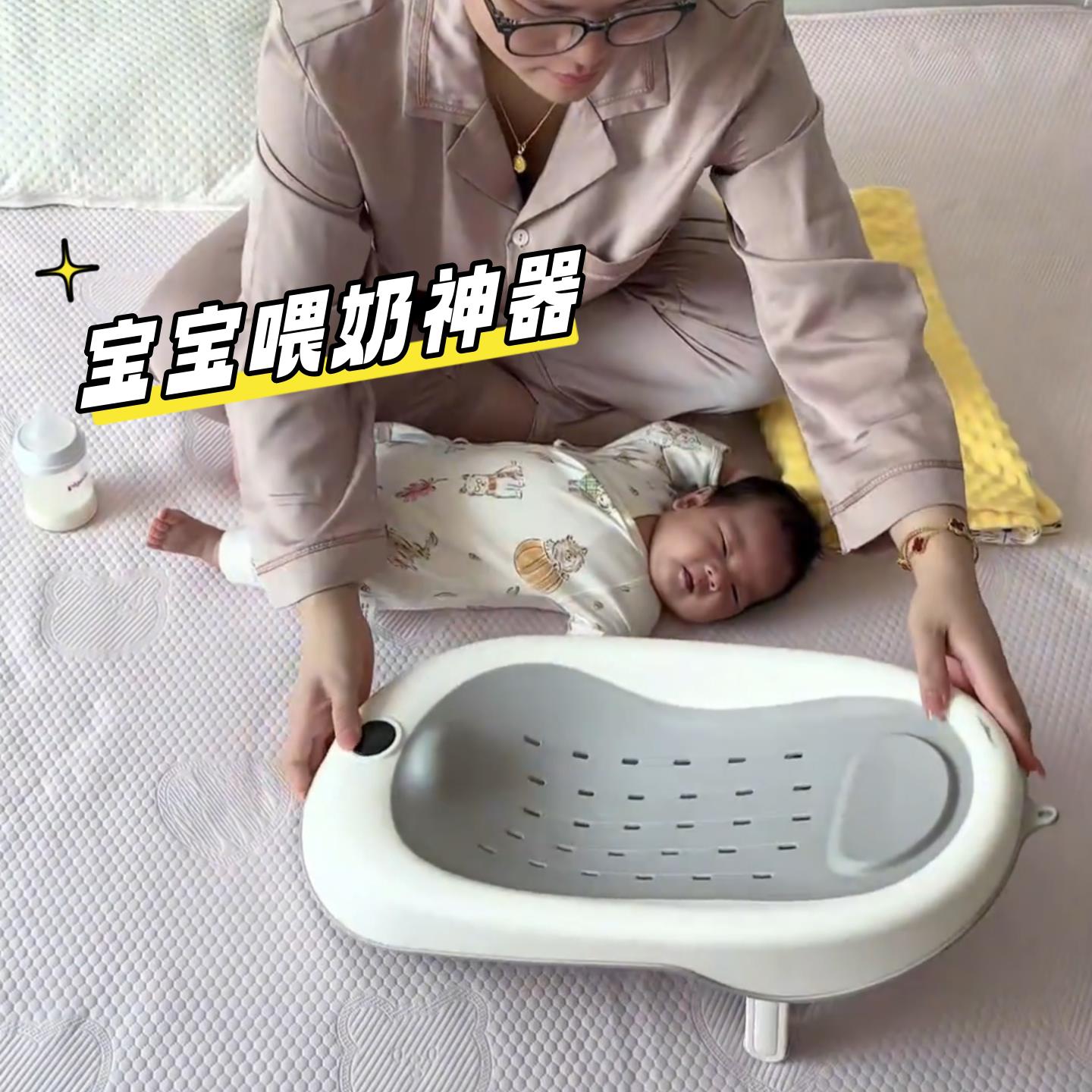 新生婴儿儿洗澡躺托宝宝浴盆架可折叠软胶浴床解放双手喂奶