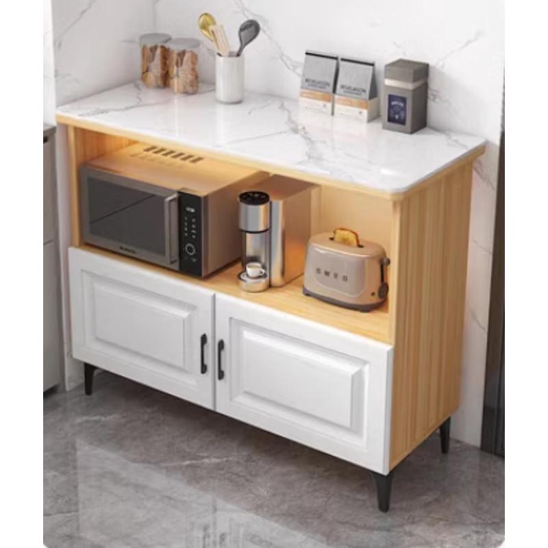 多层柜物操作台柜架落地储物柜h厨房桌餐板置边微波炉家用岩