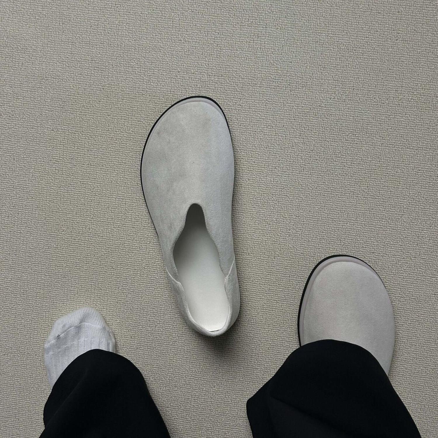 乐福鞋一脚蹬老钱风皮鞋男舒适穆勒鞋潮款通勤套脚平底徒步赤足鞋