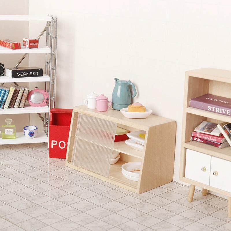 微缩面包柜迷你家具模型112分ob11娃娃屋斜口柜1:12分ob11diy配件