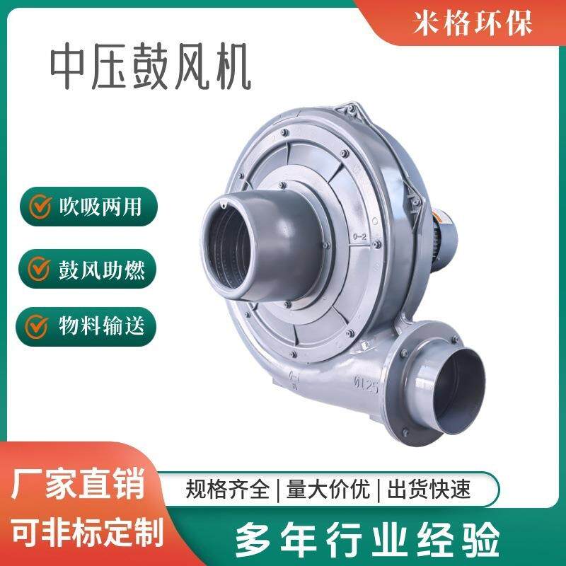 11KW吸尘中压风机低中压散热助燃透浦式风机烘干去湿耐高温鼓风机