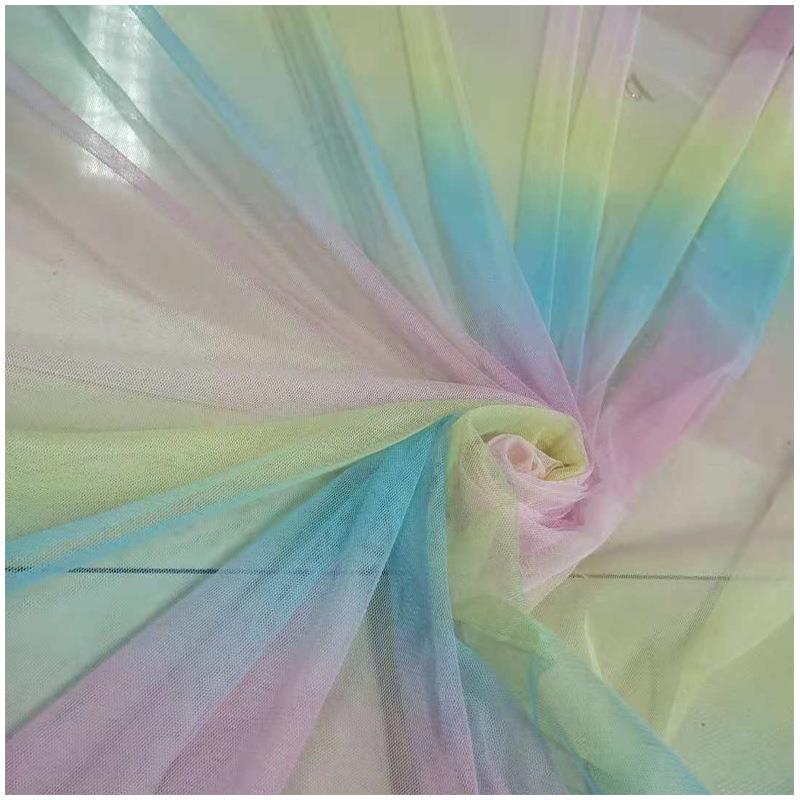 数码印花网纱 渐变网布 弹力网纱印花面料 印花纱网 数码印花