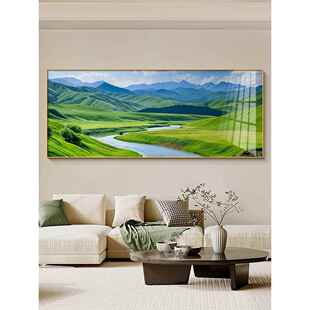 绿水青山大白墙客厅挂画现代简约沙发背景墙装饰画远兴山水画