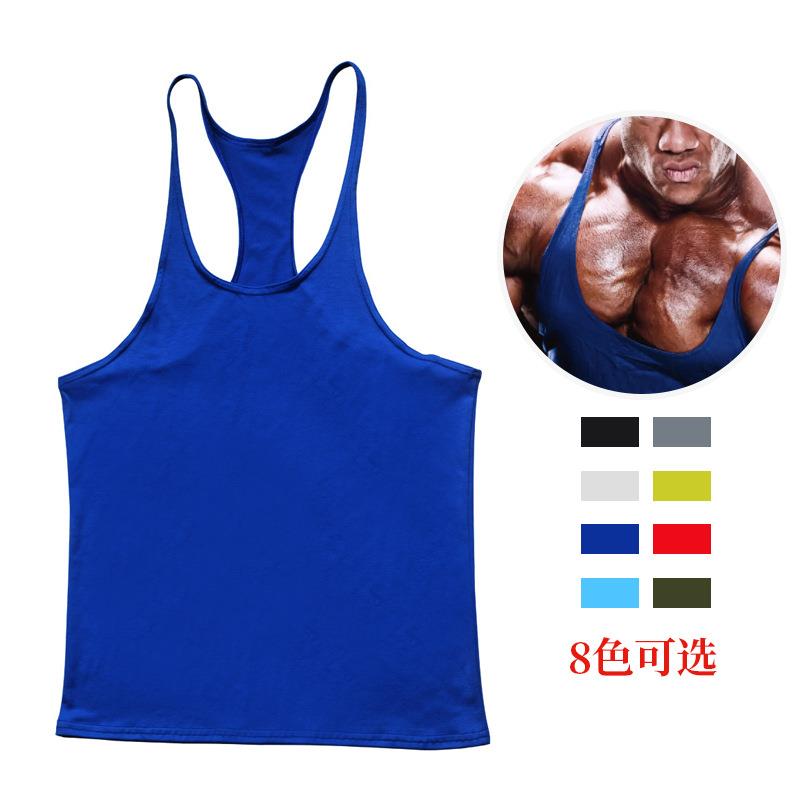 Mens rolled-hem sports fitness blended cotton gym wear