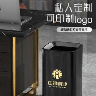 厨房轻奢不锈钢垃圾桶客厅家用酒店商用卧室高级直投垃圾桶批发