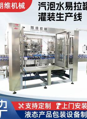 工厂价全自动能量饮料CSD含气碳酸果汁啤酒易拉罐等压灌装封口机