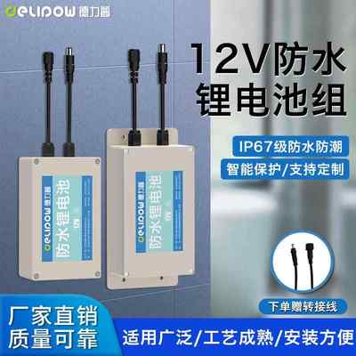 德力普12v锂电池组防水大容量路灯监控户外音响ups不间断备用电源