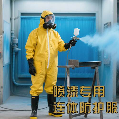 喷漆专用防护服一体式防护服连体全身防腐蚀耐酸碱全套工业化工服