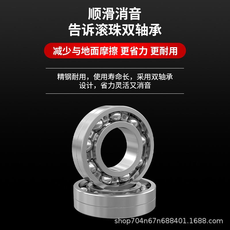 加厚重型镀锌实心铁心聚氨酯PU脚轮轮4寸5寸承重耐磨手推车轮图片