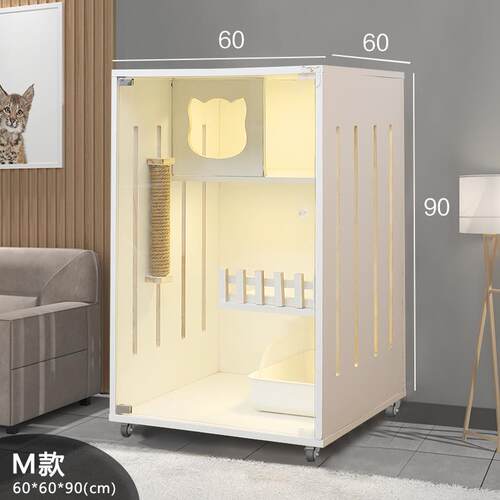 正品猫墅实木超大空豪华间猫笼别子猫舍猫窝屋家用室内猫咪房子猫