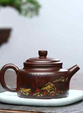 宜兴紫紫砂壶全手工泡茶养生壶原矿老泥钟地茶579壶产自产德自销