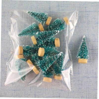 12Pcs Mini Christmas Tree Ornament Small Artificial Pine Sis