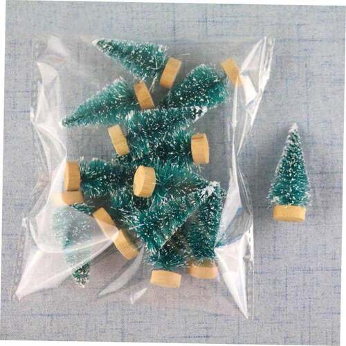 12Pcs Mini Christmas Tree Ornament Small Artificial Pine Sis