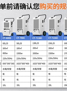 川9韬0L除工业除湿机大功率商仓用库档CT-790C案室湿器地下室家用