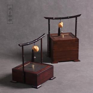 紫竹食盒多层手提双层提箱野餐蓝水果茶点盘茶具收纳筐文玩首饰盒