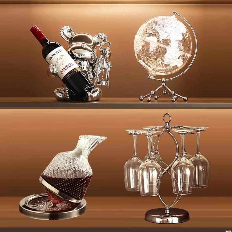家用酒柜装饰品摆件现代T轻奢餐边柜红酒杯架展示套装组合工艺摆