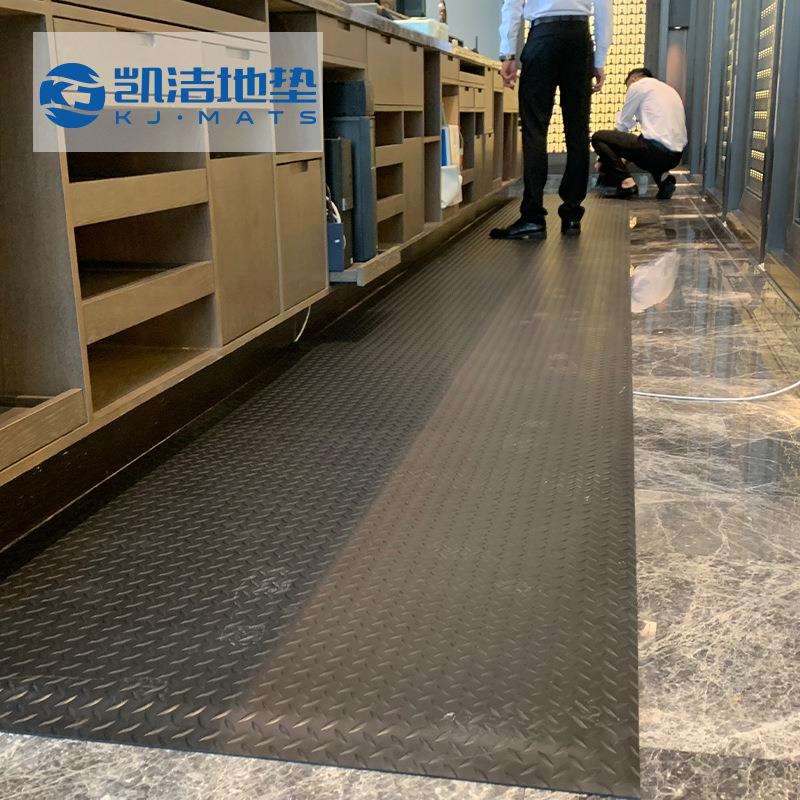 酒店餐厅厨房铁板纹抗疲劳地垫 工业商业后台操作区防水防滑脚垫