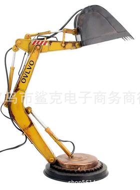 跨级新款仿真挖土机小夜灯房间客厅树脂工艺品装饰小摆件创意礼品