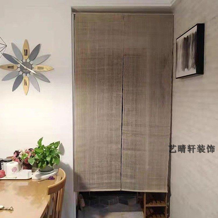 门帘隔断帘免帘打洞简易装夏布帘透光帘遮挡关夏布1玄隔断透安风