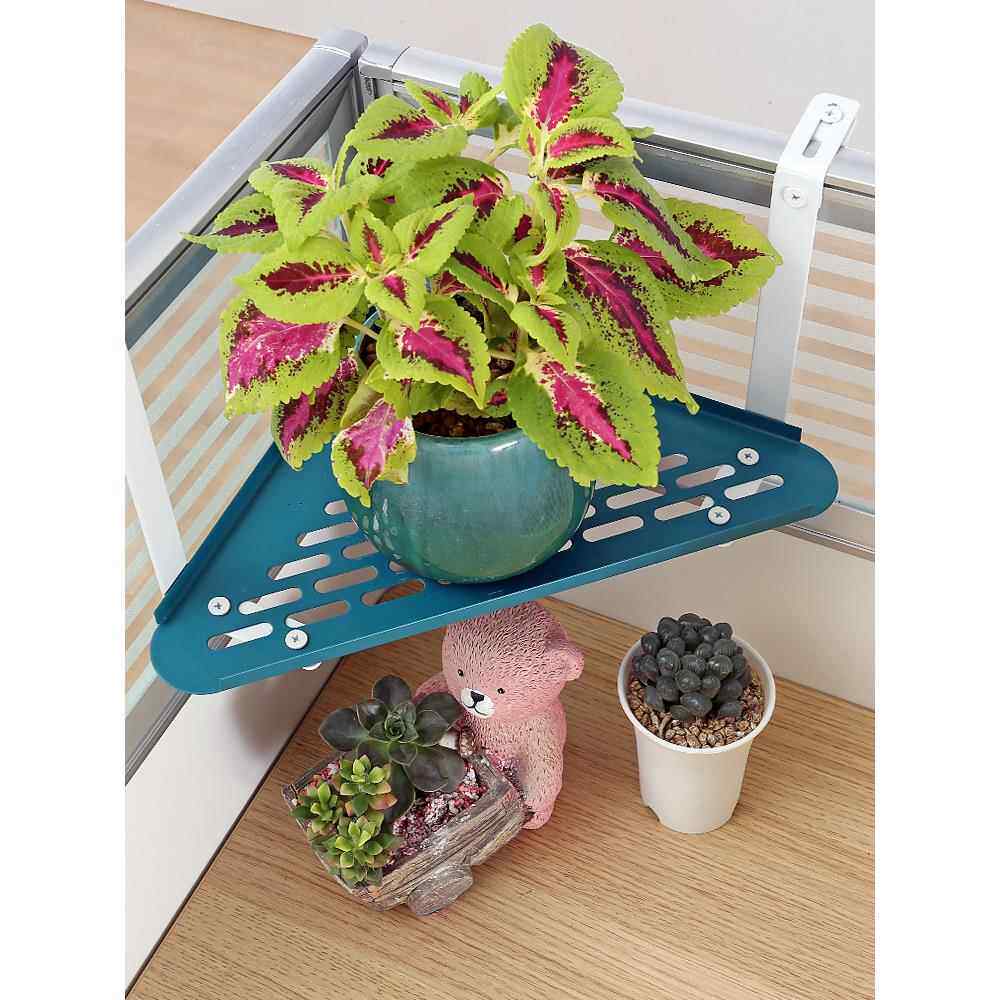 办公室绿植花架办公桌收纳层架三角架转角架置物架植物铁艺花架文