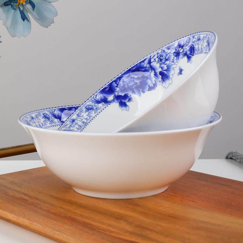 骨瓷大汤碗中式斗笠碗创意青花反口碗拉面 面碗米饭碗菜碗大碗陶