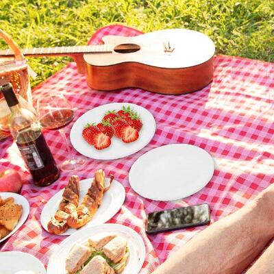 50pcs White Paper Plates Disposable 6 Inch Small Tray Party