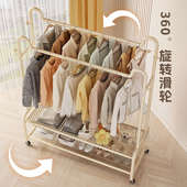 挂衣架落地卧室家用晾衣架简易衣帽架室内阳台凉衣服落地杆式 架子