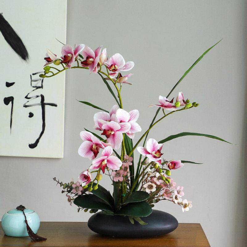 2025新款仿真花手感蝴蝶兰盆景盆栽花艺插花桌面装饰花艺摆件婚庆
