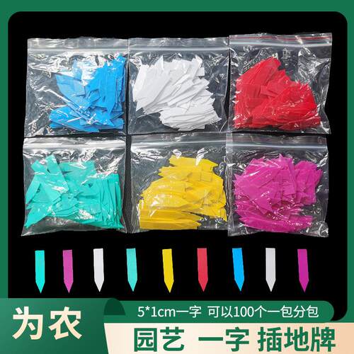 100只农业花卉园艺多肉植物塑料一字形多肉标签地插防水小号插牌