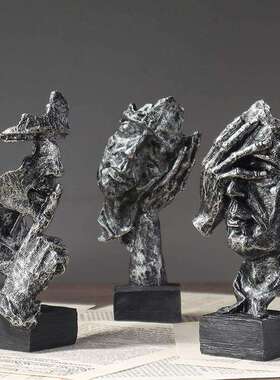 复古沉默是金沉思者雕塑店铺柜台门店装饰品客厅卧室玄关礼品摆件