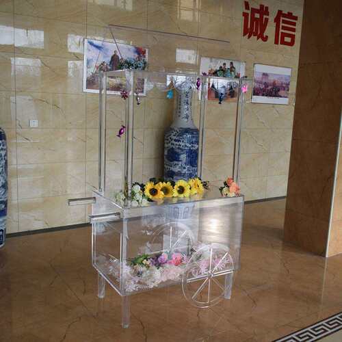 透明亚克力展示架大型有机玻璃展台收纳推车景区公园装饰摊位