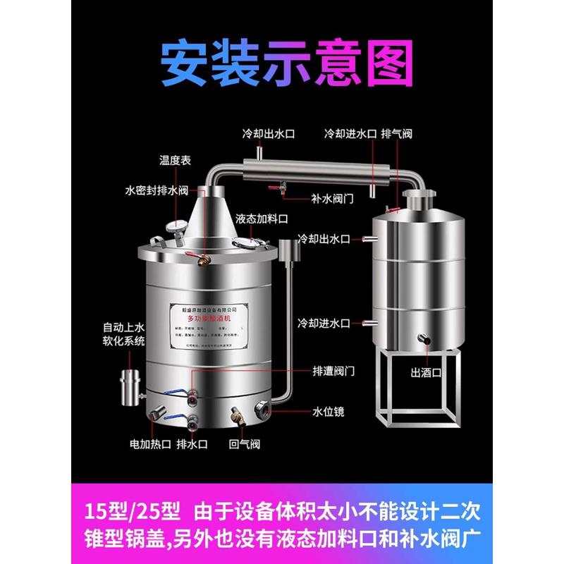 酿酒机蒸酒器酿酒设备大型蒸馏机烧酒小型家用商用白酒柴火蒸馏器