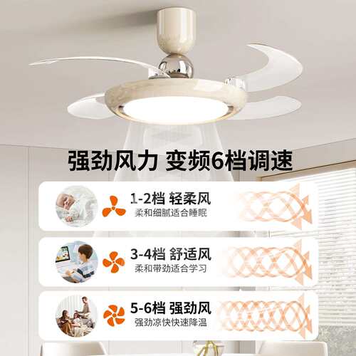 2026新款隐形护眼风扇灯吊扇一体灯餐厅卧室客厅专用中山灯具710L