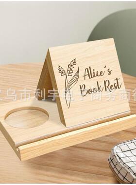 Wooden Triangle Bookshelf木质三角书架带页托的书架便携式书架