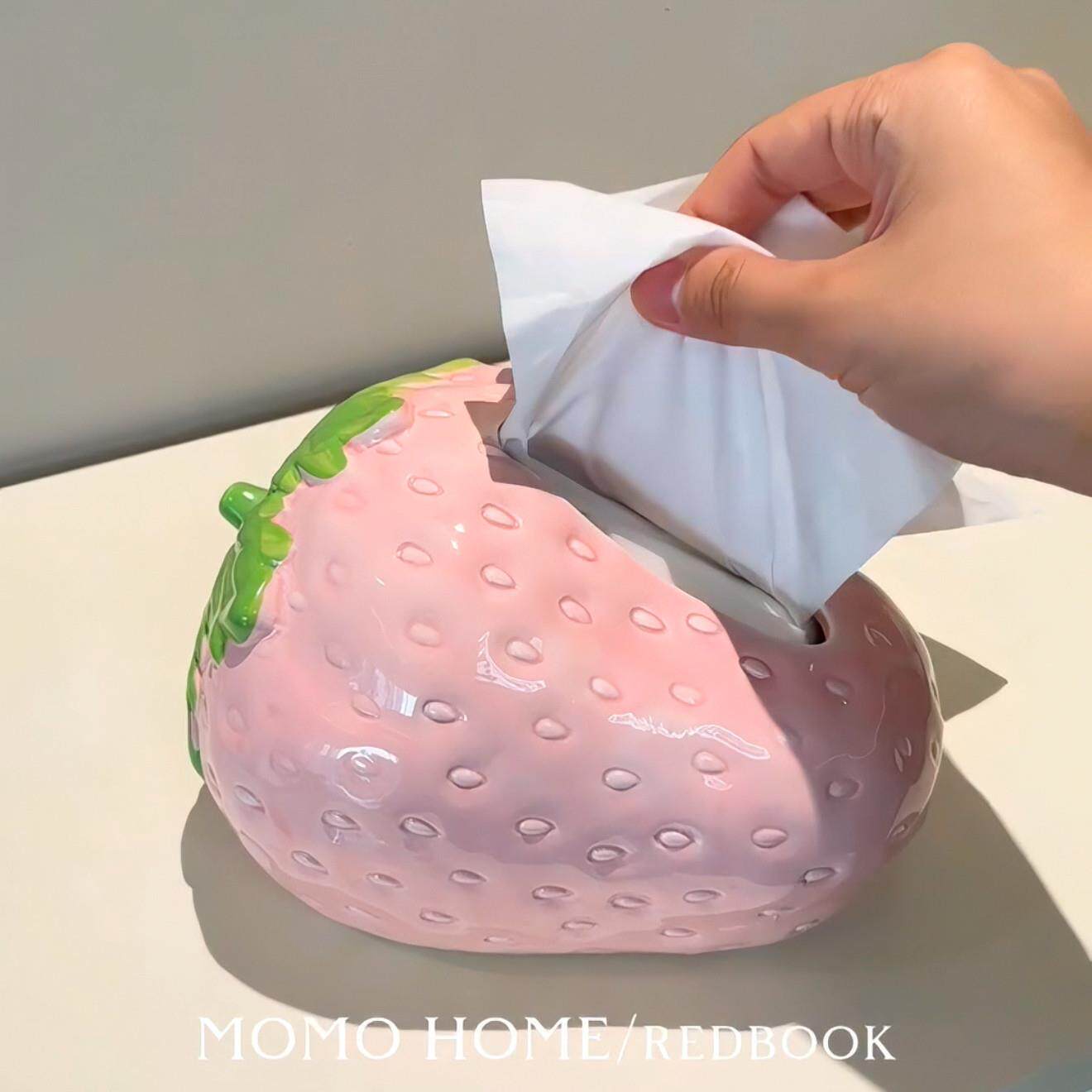 【新家的100个快递】草莓纸巾盒创意客厅餐桌装饰摆件可爱抽纸盒