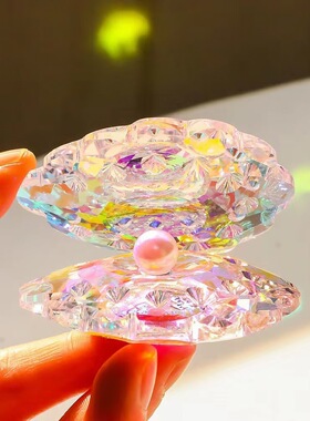 珍珠贝工艺品太阳AB水晶装饰摆件