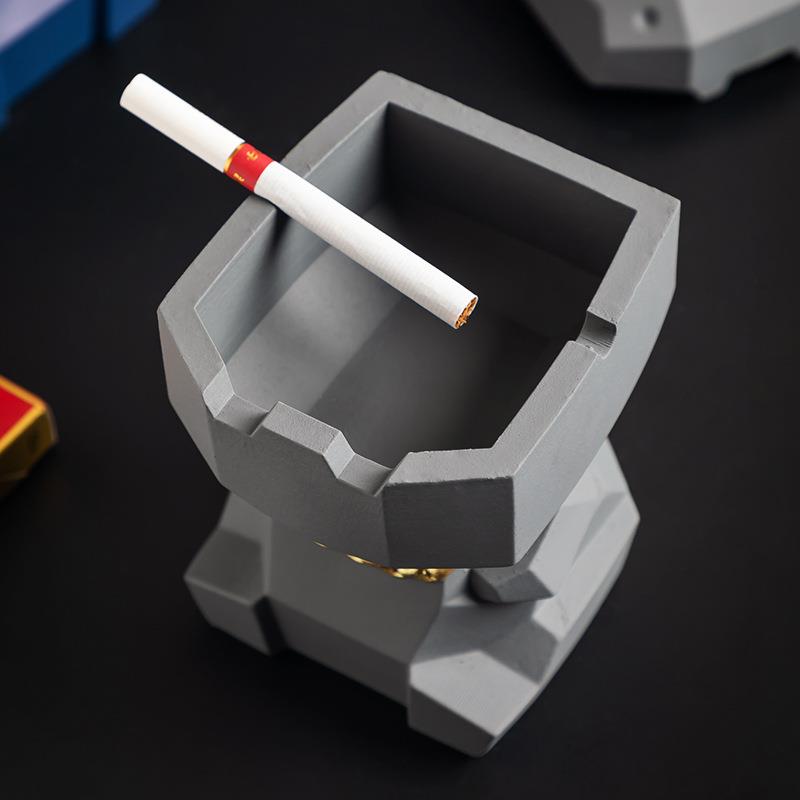 烟灰缸带盖防飞灰北欧风创意个性家用客厅宿舍可爱高级感卡通摆件