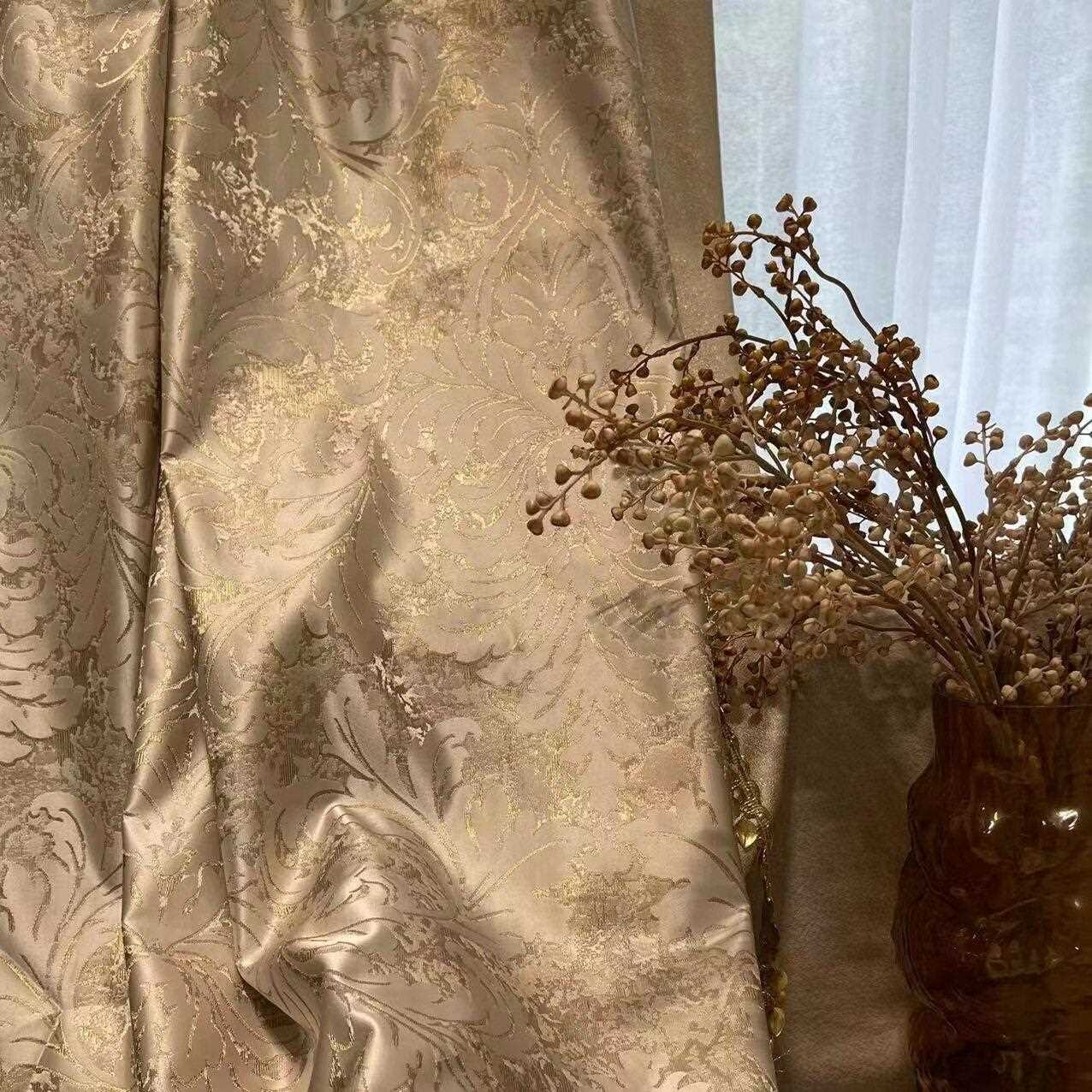 新款直销源头工厂轻奢法式金丝提花窗帘欧式经密提花面料现简约客