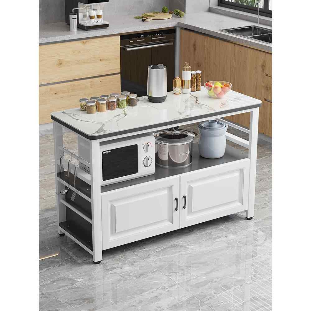 厨房岩板切菜桌操作台落地家用多层微波炉烤箱置物架多功能储物柜,厨房/烹饪用具,厨房置物架/置物柜/角架,淘宝优惠券,粉丝福利购,淘宝优惠卷