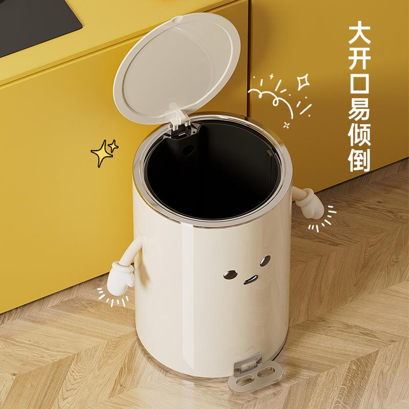 MTOY静音免弯腰垃圾桶卫生间客厅高级铁艺脚踏垃圾桶家用厨房