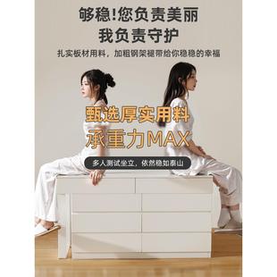 奶油风梳妆柜台卧室现书代约床头一体简小506户型女生主卧桌化妆