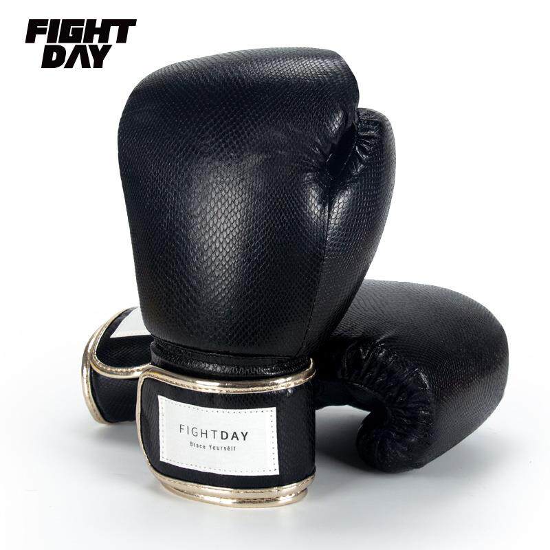 FIGHTDAY拳套蜥蜴纹黑怒舒适超细纤维FD孩搏击泰拳散透气轻便