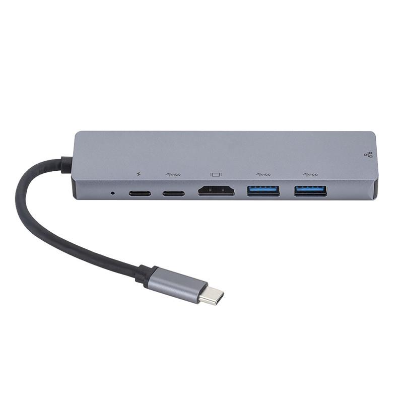 USB3.1 type USB-C转HDTV+RJ45六合一扩展坞 支持任天堂拓展坞
