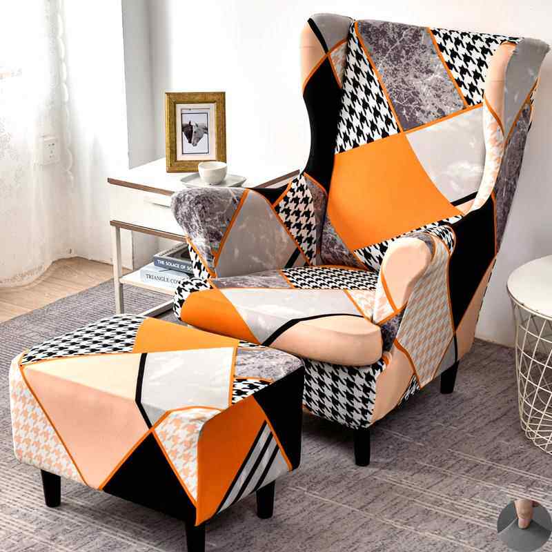 S588千鸟格单人沙发套罩全包通用2024懒人休闲躺摇座椅子老虎美式